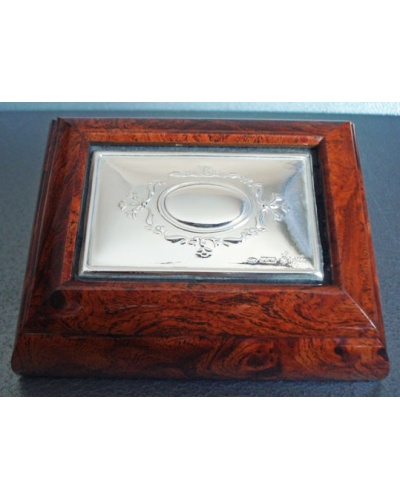 Boîte Médaillon argent massif 925 et bois MM