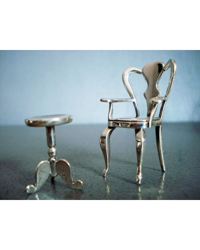 Silla miniatura apoya-brazos plata de ley 925 Arior